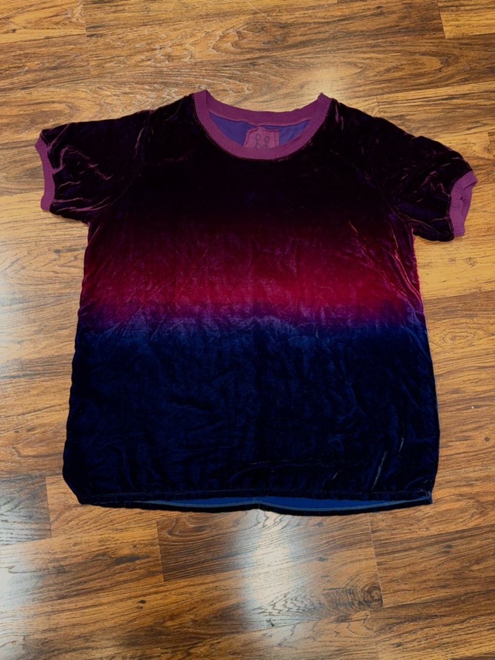 Johnny Was Velvet Tee in Plum and Purple